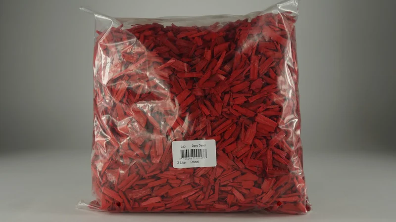 Zak á 3 liter houtsnipper 10/20mm Rood
