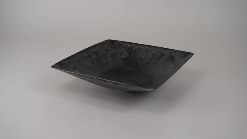 Schaal vierkant grijs oplopend groot 29x29x7,5cm