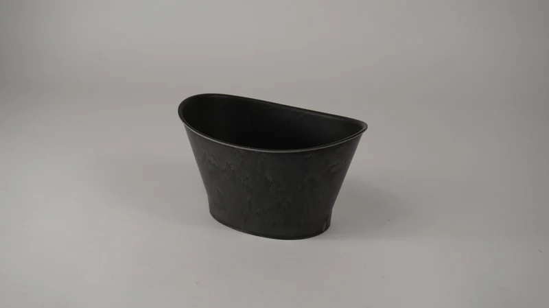 Ovale pot Kansas klein grijs 21,6x15x12cm