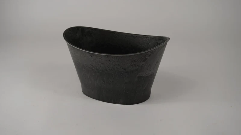 Ovale pot Kansas middel grijs 26,5x18x15,5cm