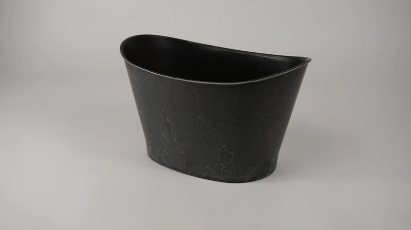 Ovale pot Kansas groot grijs 31,5x20,6x19cm