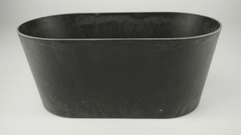 Ovale bak grijs 27x15x12cm