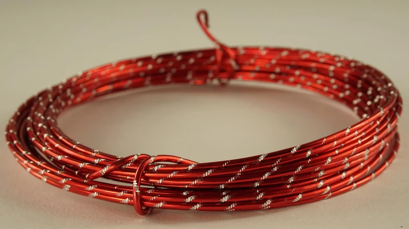 Alu-draad "diamant" 2mm 10 meter rood