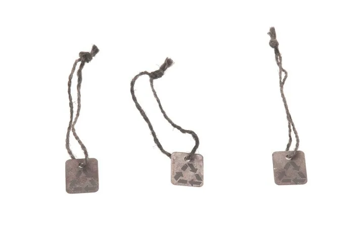 Zinc label "Recycle" 2x2.5cm 10pc Copper