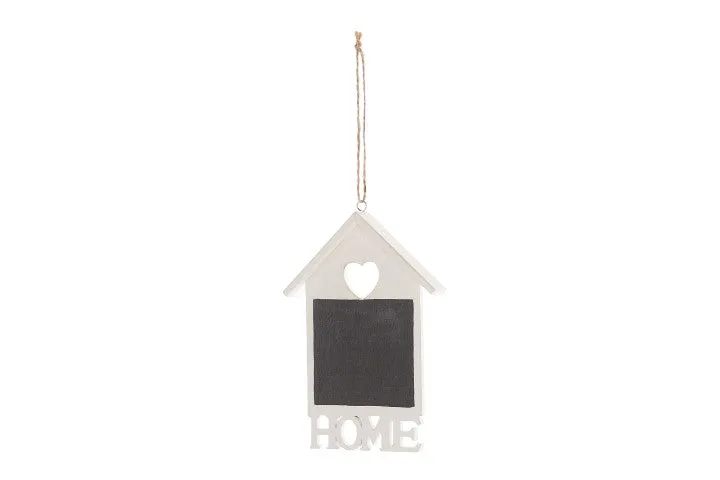 Wooden house with "HOME" 14cm 3pc White/Black