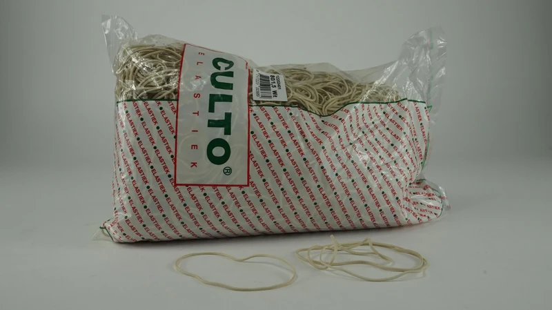 Zak elastieken 80x1.5mm wit 1kg