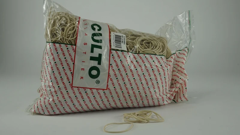 Zak elastieken 40x1.5mm wit 1kg