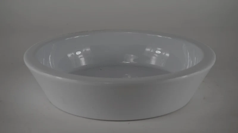 Lage Schaal Deko, 25 cm - Glans Wit