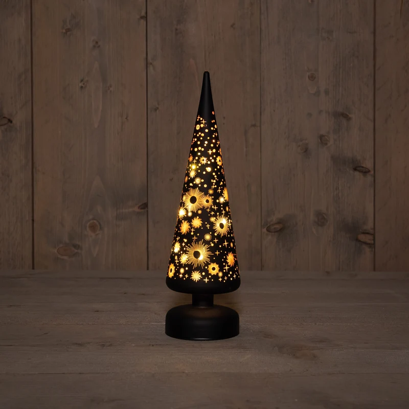 Batterij bediende kerstboomlamp - Zwart