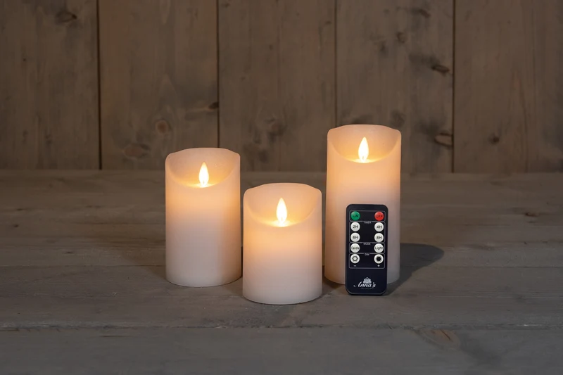 3 PCS LED Flameless Wax -kaarsen - Batterij Werk met afstandsbediening