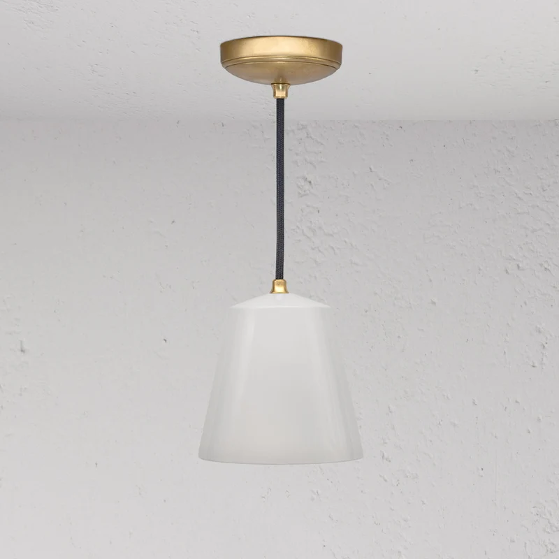 Richmond Medium Pendant Light Fine Porcelain - Antique Brass