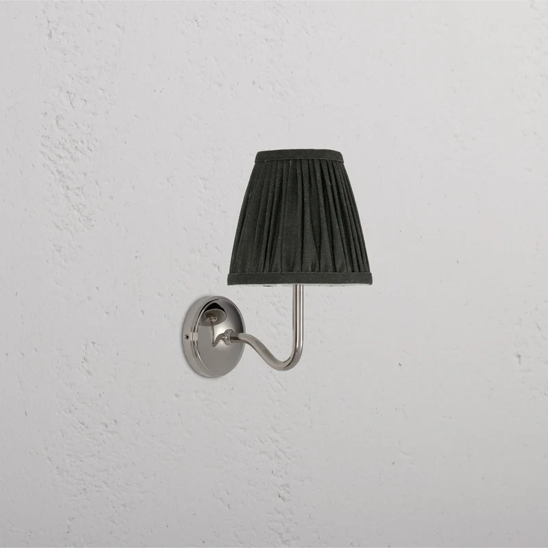 Malvern Small Wall Light Pleated Deep Green - Polished Nickel