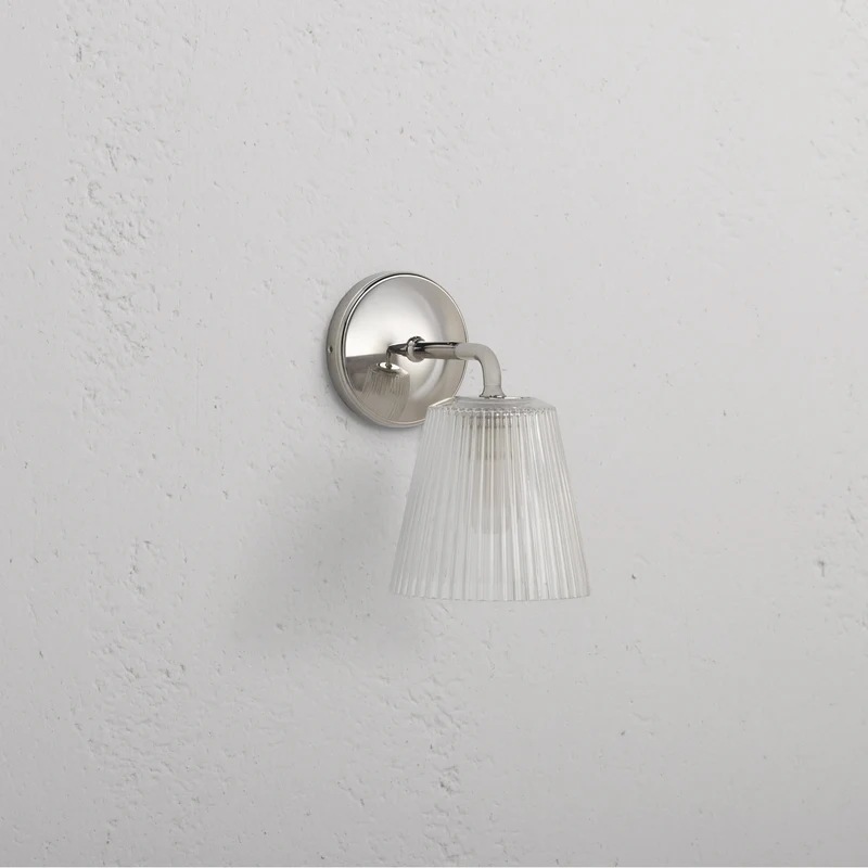Richmond Medium Wall Light Fluted Glass – Polished Nickel