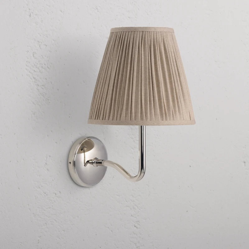 Malvern Large Wall Light Natural Beige – Polished Nickel