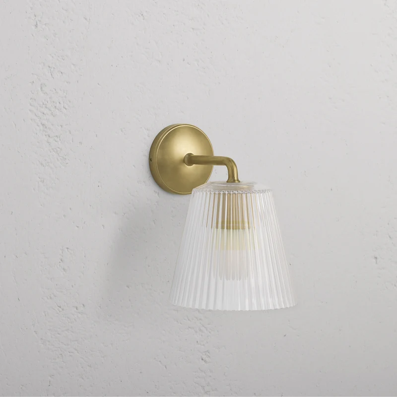 Richmond Large Wall Light Fluted Glass – Antique Brass