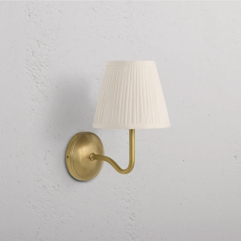 Malvern Medium Wall Light Alabaster White – Antique Brass