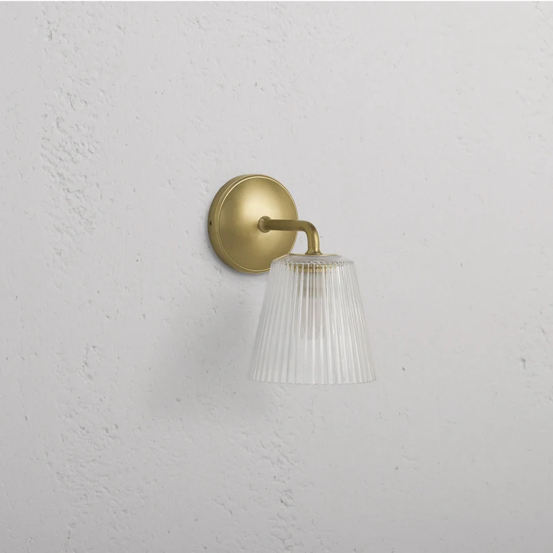 Richmond Medium Wall Light Fluted Glass – Antique Brass