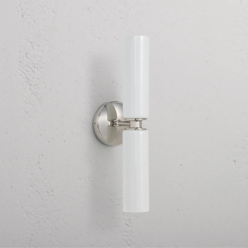Claremont Medium Wall Light Fine Porcelain – Polished Nickel