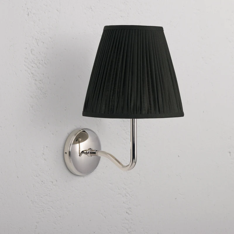 Malvern Large Wall Light Deep Green – Polished Nickel