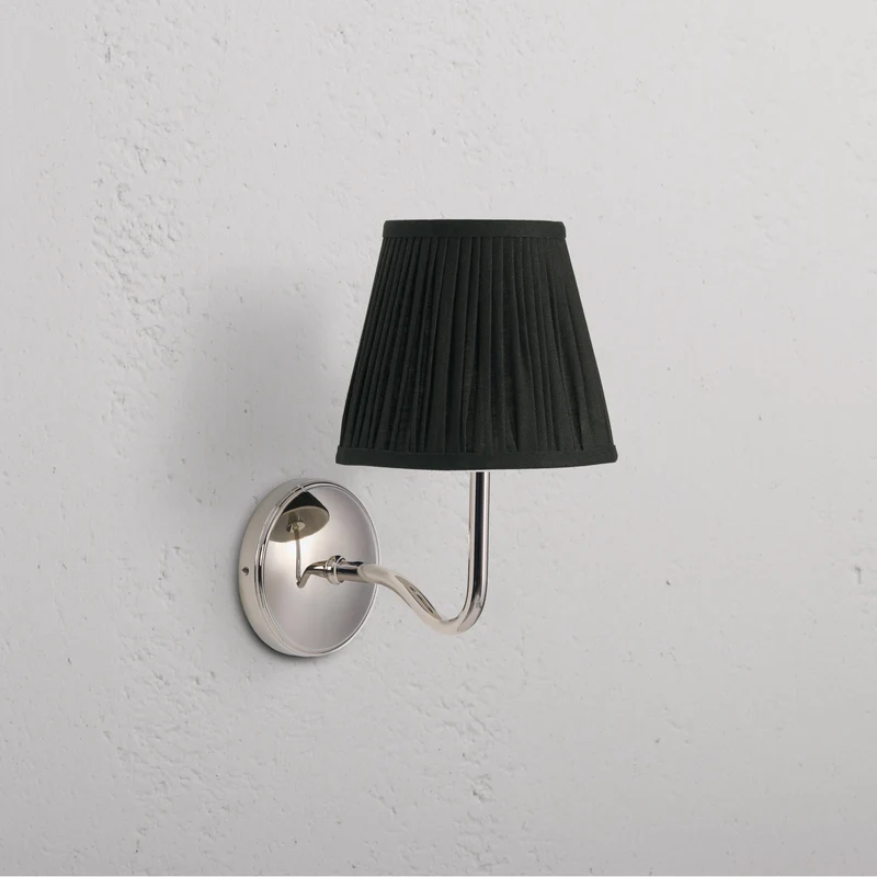 Malvern Medium Wall Light Deep Green – Polished Nickel