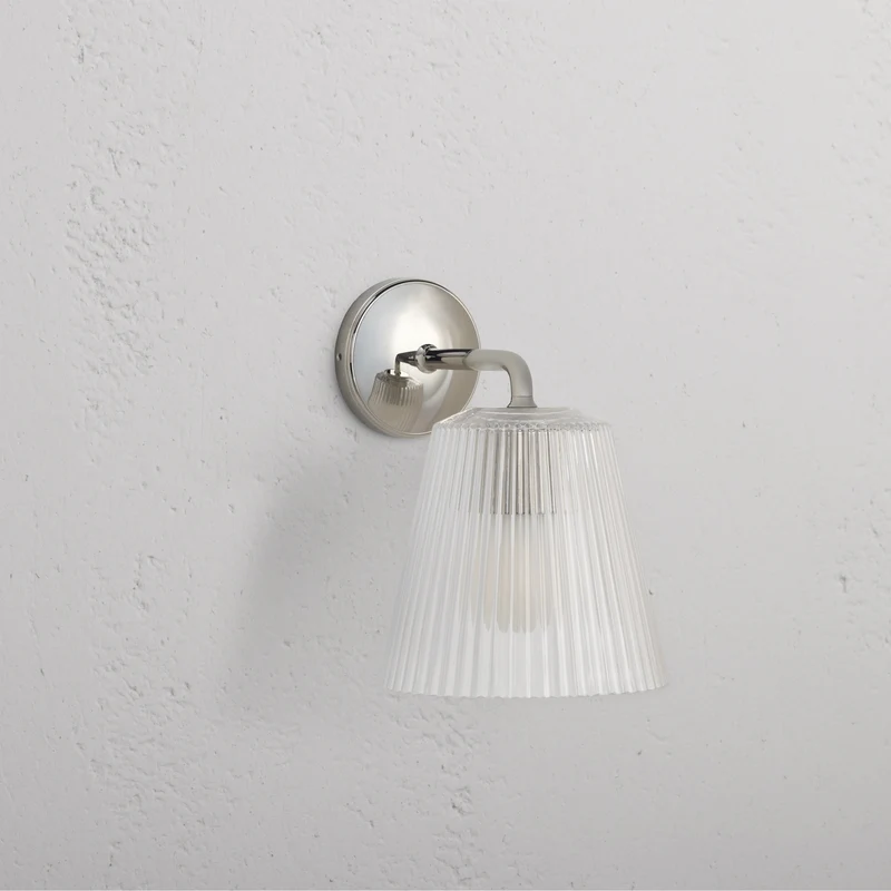 Richmond Large Wall Light Fluted Glass – Polished Nickel
