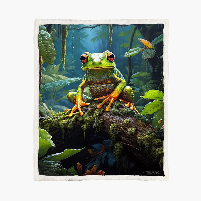 Frog in the forest fleece deken, 150 x 200 cm