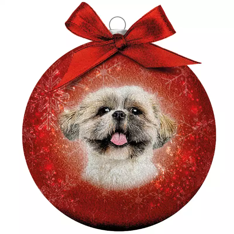 Shih Tzu kerstbal, 10 cm