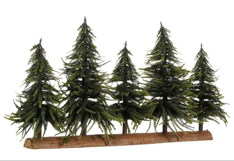 Boomstam met kunstkerstboompjes 80 cm