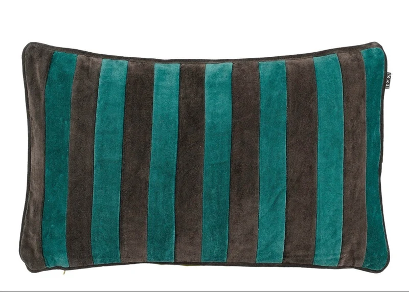 Sierkussen Clair, groen met strepen, 55 × 35 cm