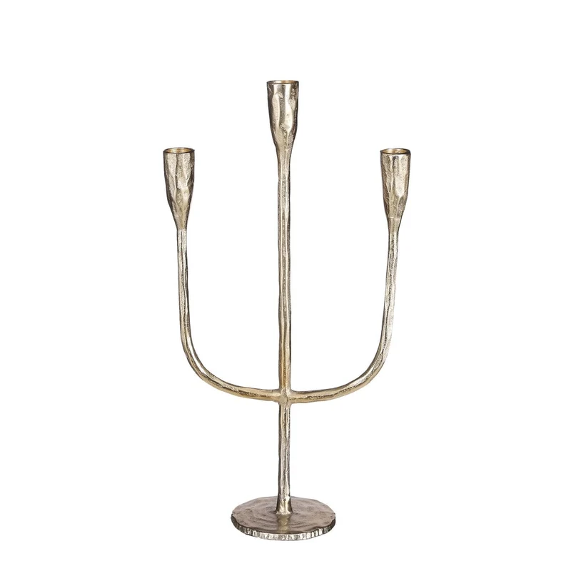 Kandelaar Stretto voor 3 dinerkaarsen goud 21 × 9,5 × 40,5 cm