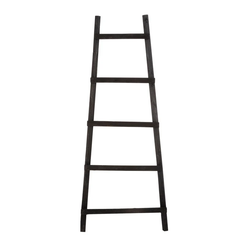 Decoratieve ladder hout zwart 49 × 29 × 119 cm