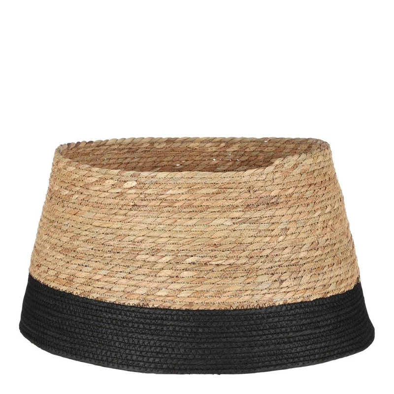 Kerstboomrok van zeegras zwart/beige, 50 × 26 cm