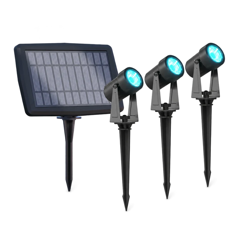 Calex Aosta Solar Spotlight – 3-Pack – Black