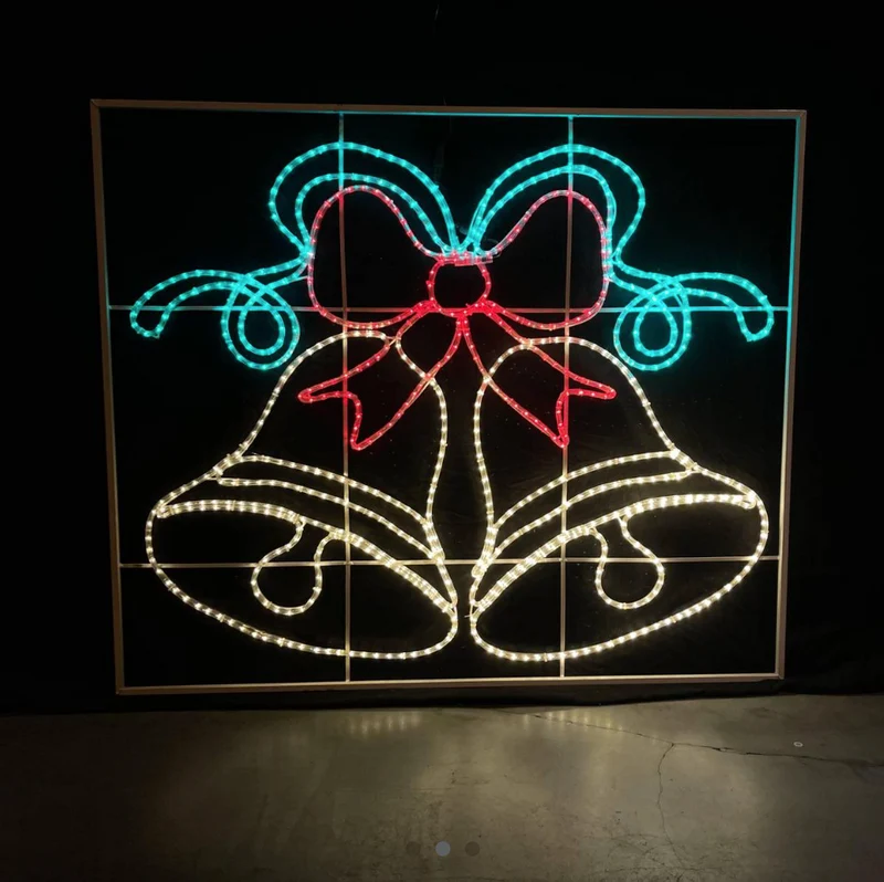 Grote kerstbel met frame - 126x150 cm LED-motief
