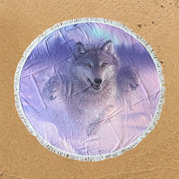 Northern Lights rond strandlaken / picknickkleed, wolf, 150 cm