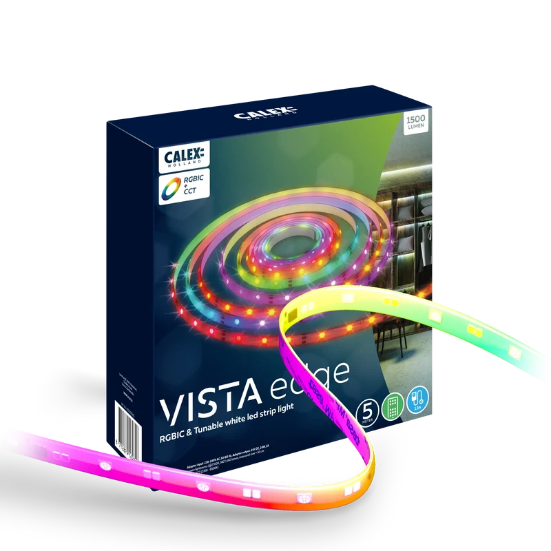 Calex Vista LED Strip USB - 2M - RGBIC