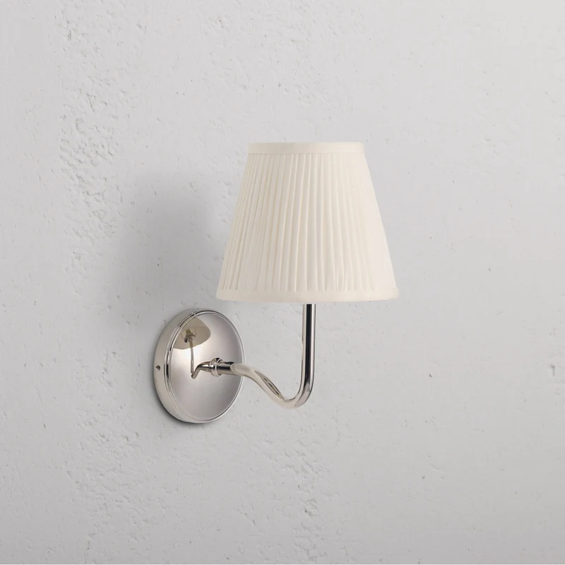 Malvern Medium Wall Light Alabaster White – Polished Nickel