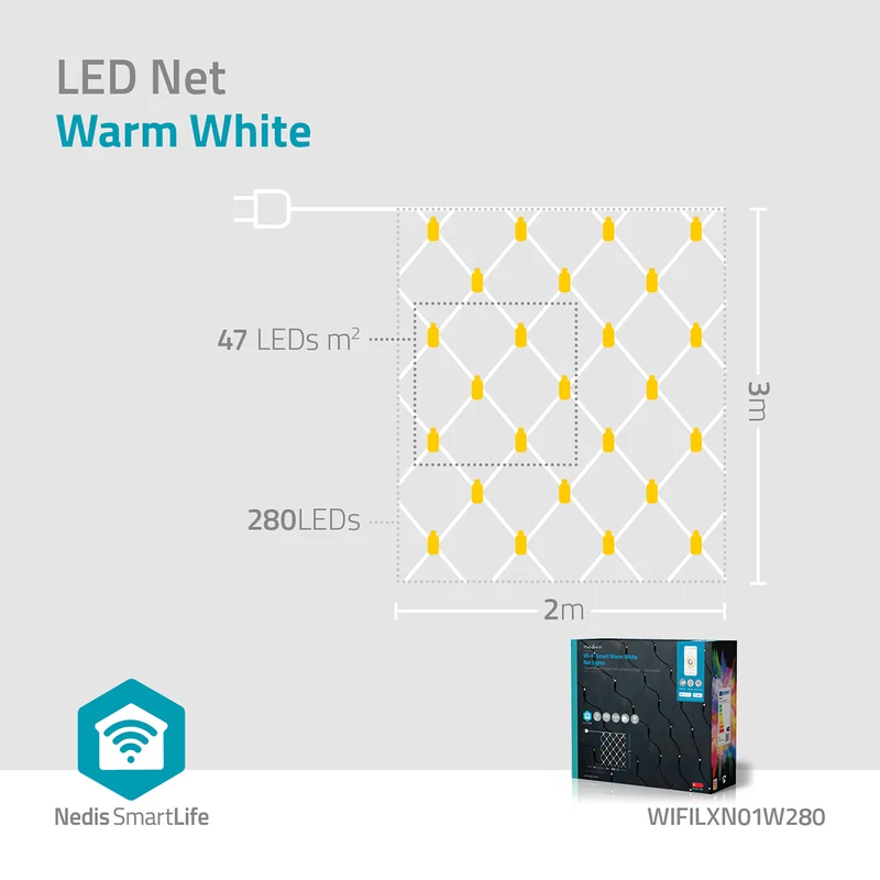 SmartLife-kerstverlichting Net - Wi-Fi - Warm Wit