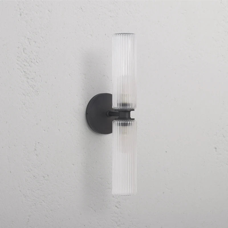 Claremont Medium Wall Light Fluted Glass – Bronze