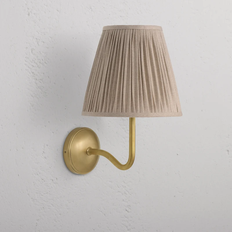 Malvern Large Wall Light Natural Beige – Antique Brass