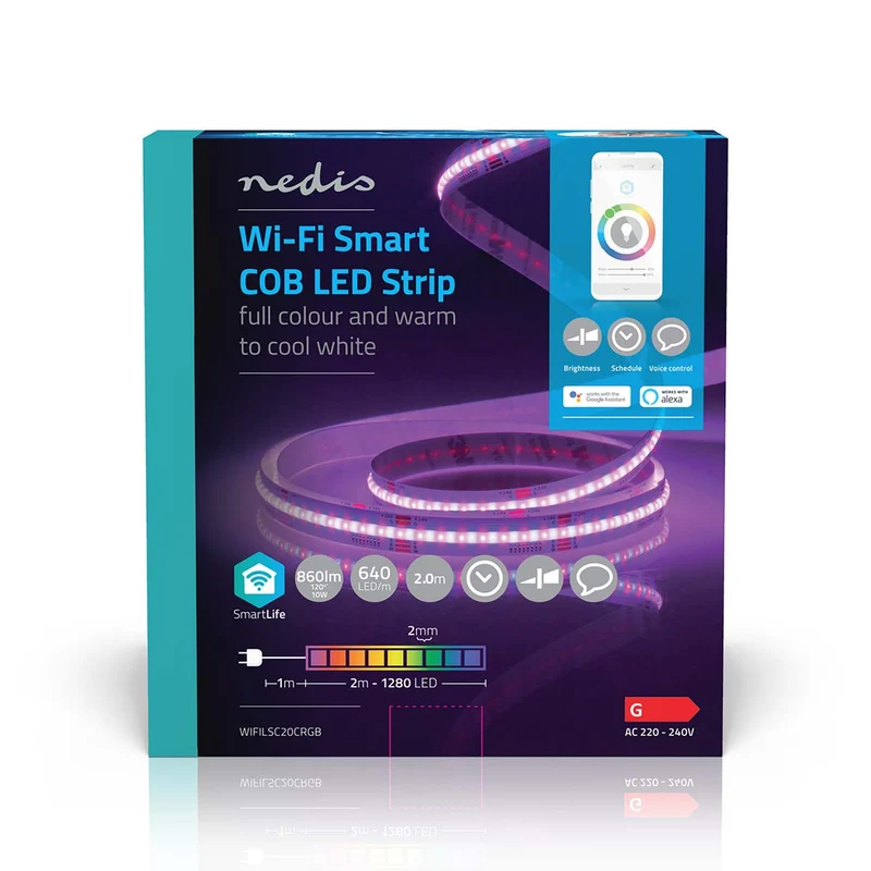 SmartLife LED Strip Wi-Fi - RGB / Warm tot Koel Wit - COB