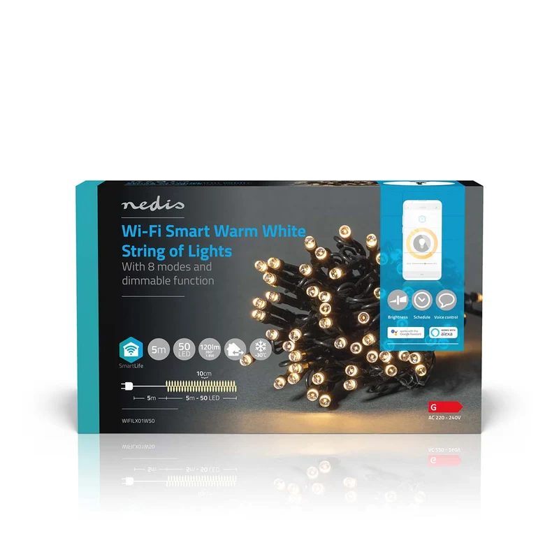 SmartLife-kerstverlichting Koord - Wi-Fi - Warm Wit