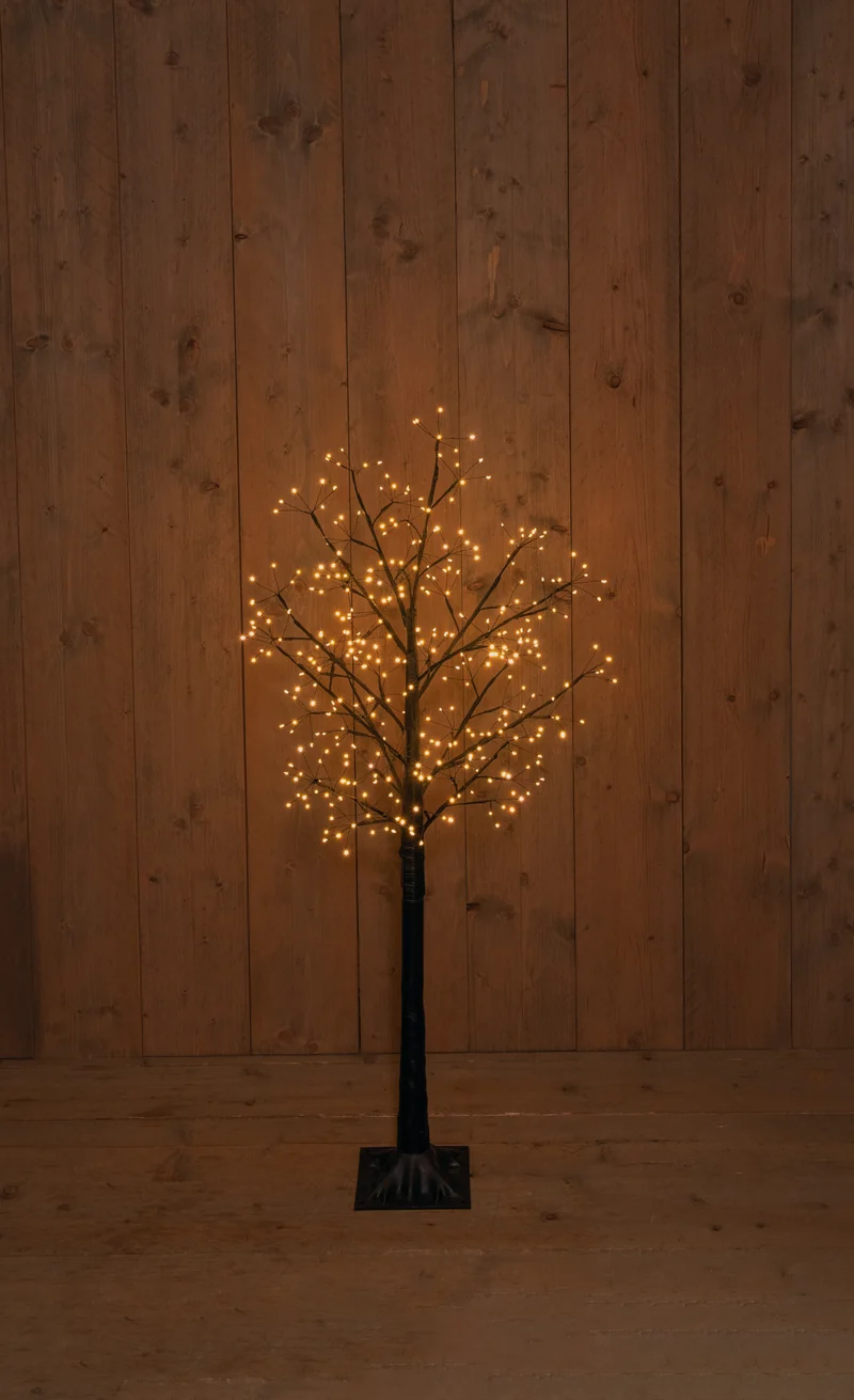 120 cm zwarte eik met 360 LED