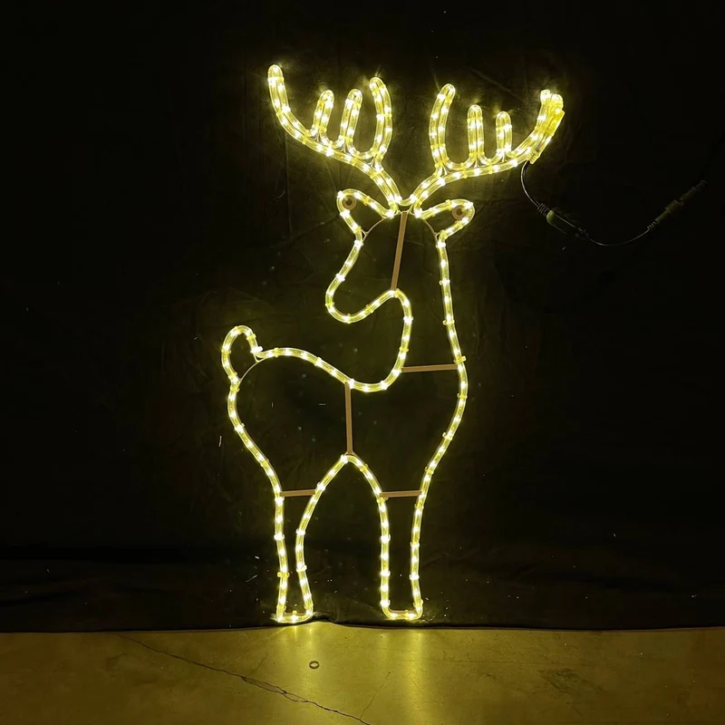 Staande rendieren - Kerst LED buitenlamp - 88x50cm