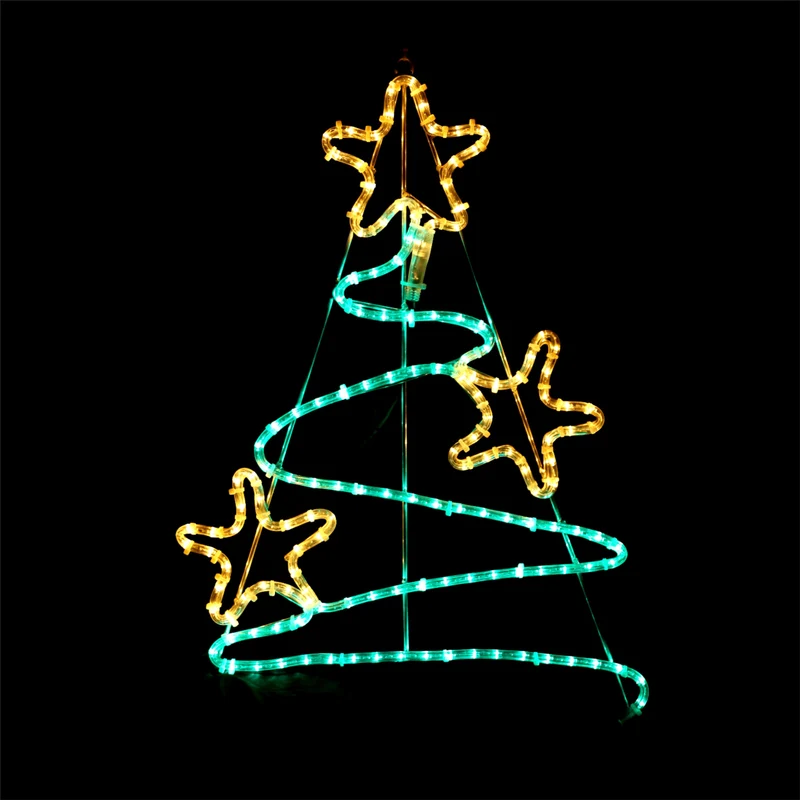 Spiraalvormige 2D-kerstboom - LED-motief buiten