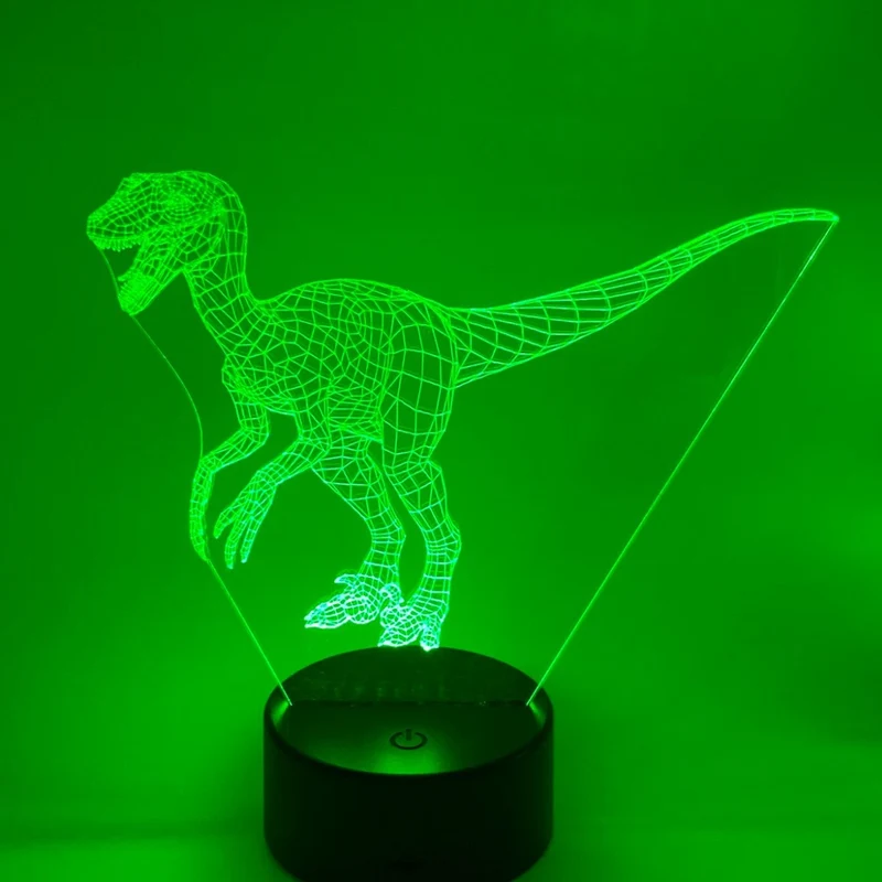 3D LED LAMP - DINOSAURUS - RAPTOR