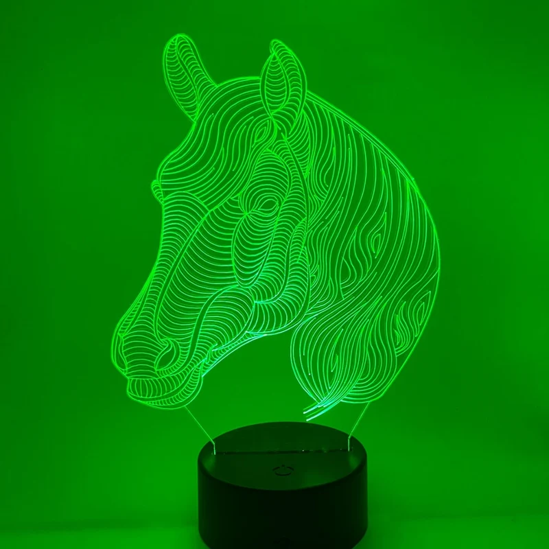 3D LED LAMP - PAARDEN HOOFD