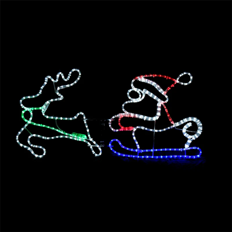 Kerstmanslee met rendieren - LED Bord 55x110 cm