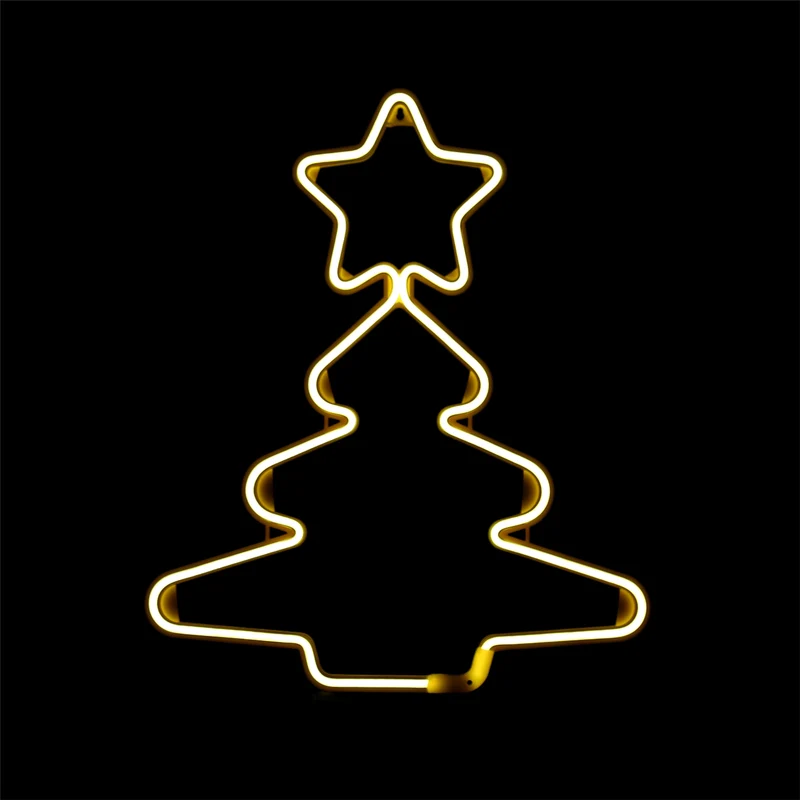 Neon kerstboom 52x43 cm - warm wit