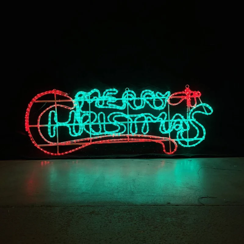 Merry Christmas LED-bord - 115x43 - kerstverlichting voor buiten